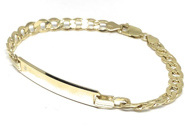 10k Solid Gold Yellow Cuban Link ID Brracelet 8.5 inch length 6.5mm Width (Free Engraving, Email us name!) For Cheap