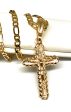 Gold Plated Classic Cross Jesus Crucifix 24  Chain Cruz Crucifijo 24  Online now