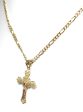 14k Solid Gold Yellow & Rose 2-Tone Jesus Cross Crucifix Pendant Necklace Cheap