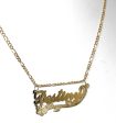 10k Solid Gold Custom CURSIVE ROSE & STEM Nameplate Pendant Necklace with Chain Options For Sale