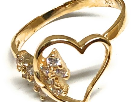 10k Solid Gold Yellow CZ Butterfly Ring For Sale