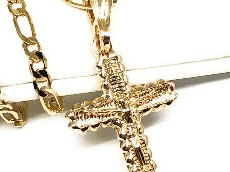 Gold Plated Classic Cross Jesus Crucifix 24  Chain Cruz Crucifijo 24  Online now