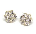 10k Solid Gold Cubic Zirconia CZ Flower Stud Earrings Fashion