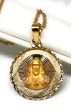 10k Solid Gold Tri-Color Jesus Sagrado Corazon & Virrgin Mary Double Sided Pendant Necklace (MADE IN MX) (MED, LG) Supply