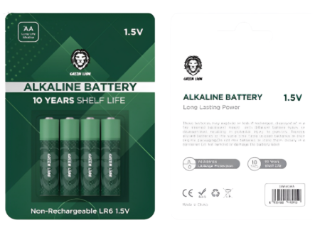 Green Lion Non-Rechargeable Battery AA 1.6V Alkaline Battery Hot on Sale