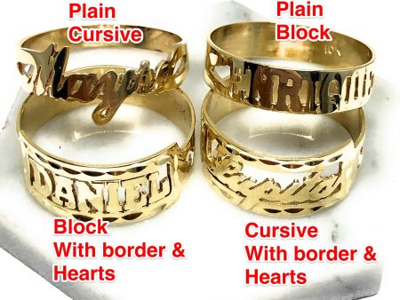 10k Solid Gold Yellow CUSTOMIZED Name Ring Online Hot Sale