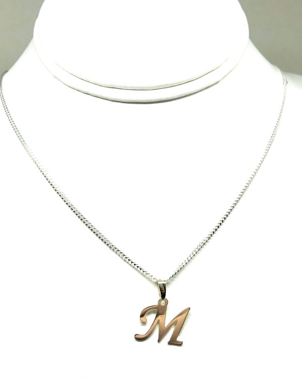 .925 Silver Custom Cursive Initial Pendant Necklace with Chain Options Online