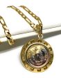 Gold Plated Tri-Color Virgin Mary Small Dainty Round Pendant Necklace 24  Virgen de Guadalupe Medalla For Discount