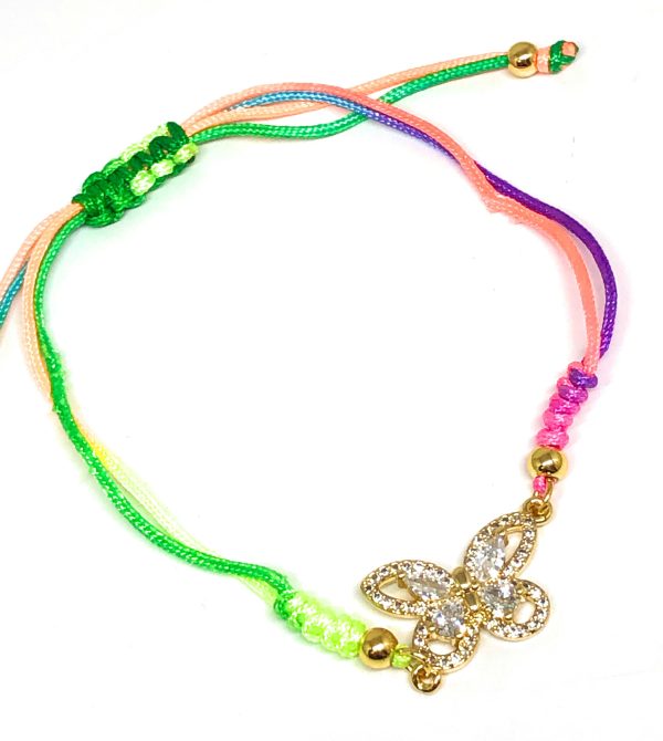 Gold Plated Colorful Butterfly Bracelet Pulsera 8  Adjustable Cheap