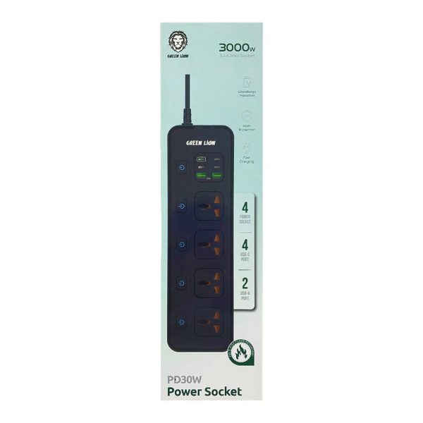 Green Lion PD30W Power Socket - Black Cheap