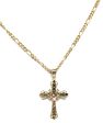 14k Solid Gold Yellow & Rose 2-Tone Jesus Cross Crucifix Pendant Necklace Cheap