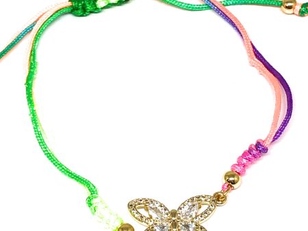 Gold Plated Colorful Butterfly Bracelet Pulsera 8  Adjustable Cheap