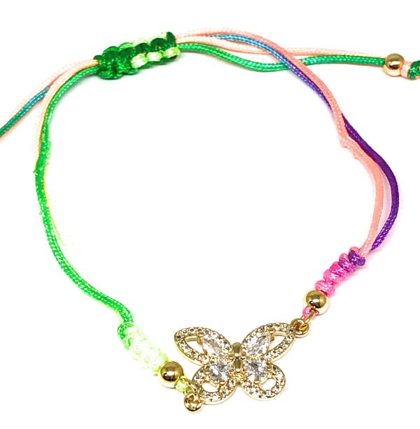 Gold Plated Colorful Butterfly Bracelet Pulsera 8  Adjustable Cheap