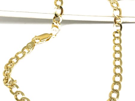 14k Solid Gold Yellow Cuban Link Brracelet 7-8 inch 4.5-4.7mm Width Discount