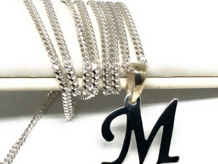 .925 Silver Custom Cursive Initial Pendant Necklace with Chain Options Online