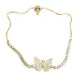 Gold Plated Butterfly Charm CZ Adjustable 9 inch Tennis Bracelet Sale