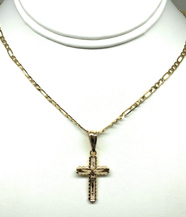 Gold Plated Classic Cross Jesus Crucifix 24  Chain Cruz Crucifijo 24  Online now