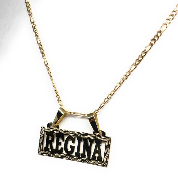 14k Solid Gold Custom BLOCK ELEGANT SQUARE Nameplate Pendant Necklace with Chain Options For Cheap