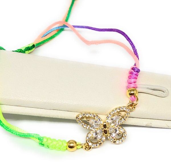 Gold Plated Colorful Butterfly Bracelet Pulsera 8  Adjustable Cheap