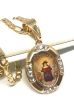 Gold Plated Santo Nino de Atocha Necklace Figaro 18  Medalla Oro Laminado Sale