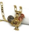 Gold Plated Chicken Rooster Pendant Necklace 26  Gallo Medalla Oro Laminado Supply