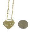 14k Solid Gold Yellow Custom Double Initial Heart Pendant Necklace Sale