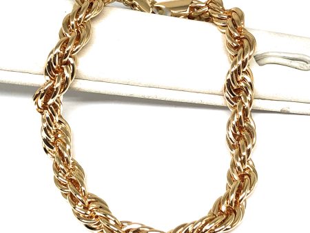 Men’s Gold Plated ROPE Bracelet 8” 7mm Width Esclava Online now