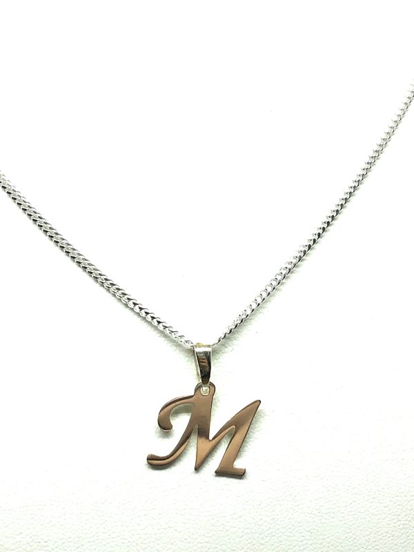 .925 Silver Custom Cursive Initial Pendant Necklace with Chain Options Online