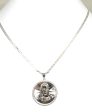 .925 Silver Jesus Sagrado Corazon CZ Pendant Necklace with Valentina Chain on Sale