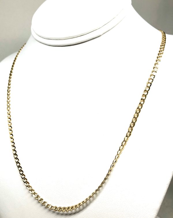 10k Solid Gold Cuban Link Chain 22-24 inches 3.6mm Hot on Sale