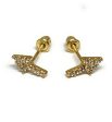 10k Solid Gold ARROWS ZIRCONIA MINI DAINTY Stud Earrings (FCE 24) Online Sale