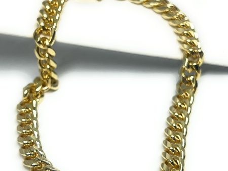 Gold Plated Miami Cuban Link CZ Box Lock Bracelet 7-9 INCH 6mm Width Esclava Discount