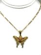 Gold Plated Tri-Color Yellow Butterfly Pendant Necklace Chain 24” Online Sale