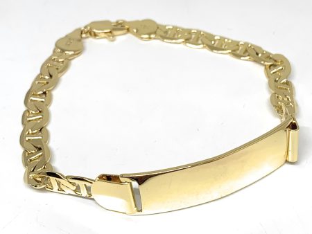 Men’s Gold Plated ID Bracelet VALENTINO Mariner Link 8.5” 8mm Width Esclava on Sale