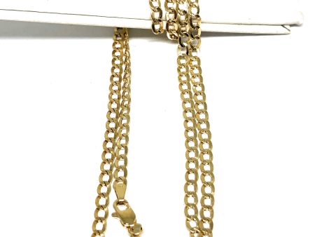 10k Solid Gold Cuban Link Chain 22-24 inches 3.6mm Hot on Sale