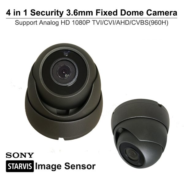 [FDT-36] 1080P TVI AHD CVI CVBS 3.6mm Fixed Lens SONY STARVIS 2.4 MP Image Sensor IR In Outdoor (Charcoal) Cheap