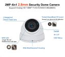 [2FDT-28W] 2MP 4in1 TVI AHD CVI CVBS 2.8mm Fixed Lens Surveillance Dome Camera DWDR OSD menu Indoor Outdoor for CCTV DVR Home Office Surveillance Security (White) on Sale