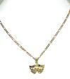 10k Solid Gold Classic Drama Faces (SMILE NOW CRY LATER) Pendant Necklace with Figaro Chain Supply