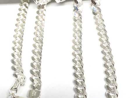 .925 Silver Classic Miami Cuban Link Chain 24,26,30 inch 6.3mm Discount