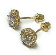 10k Solid Gold Cubic Zirconia Mini Dainty Stud Earrings (FCE 08) Online Hot Sale