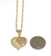 Gold Plated Rose Heart CZ Pendant Necklace Chain 24” Pendant Sale