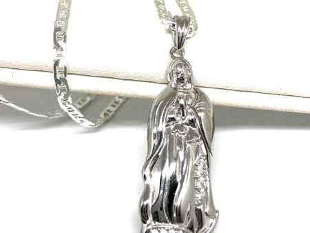 .925 Silver Virrgin Marry Classic Pendant CZ Necklace with Chain Options Fashion