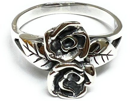 .925 Silver Double Flower Ring Online Hot Sale