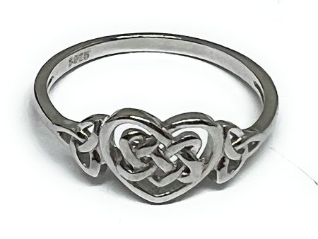 .925 Silver Celtic Heart Ring (FCS 03) For Discount