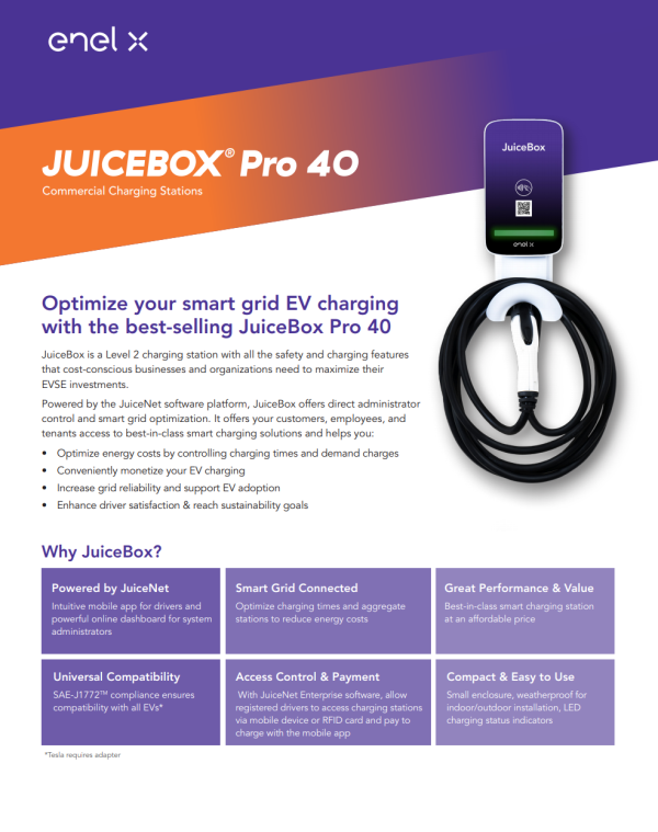 JuiceBox Pro 40 Commercial | Level 2 EV Charger Supply