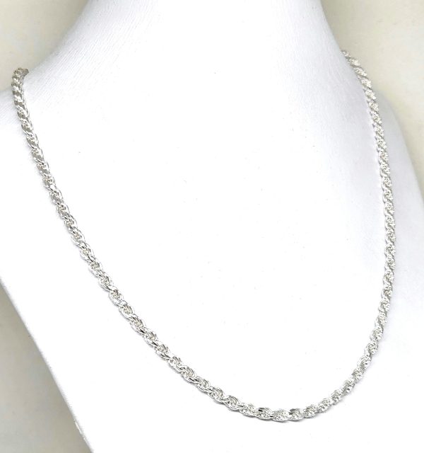 .925 Silver Rope Chain 18-26 inch 3.3mm Width Sale