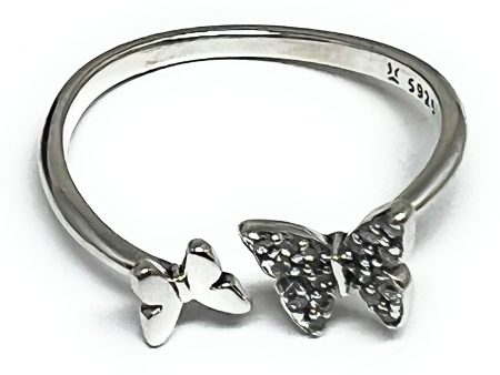 .925 Silver Adjustable Butterfly Ring (FCS 04) Online now