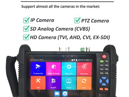 [NEW] [TM-R1710-2M] 7  Professional 7in1 Tester Monitor Support IP Camera, PTZ Camera, HD TVI, AHD, CVI, SDI Camera & SD Analog CVBS Camera For Sale