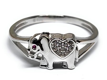 .925 Silver ELEPHANT CZ Ring Online now