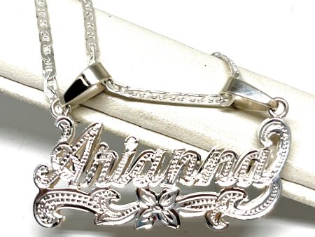 .925 Silver Custom 3D Double Name Illusion Nameplate Pendant Necklace with Chain Options Fashion